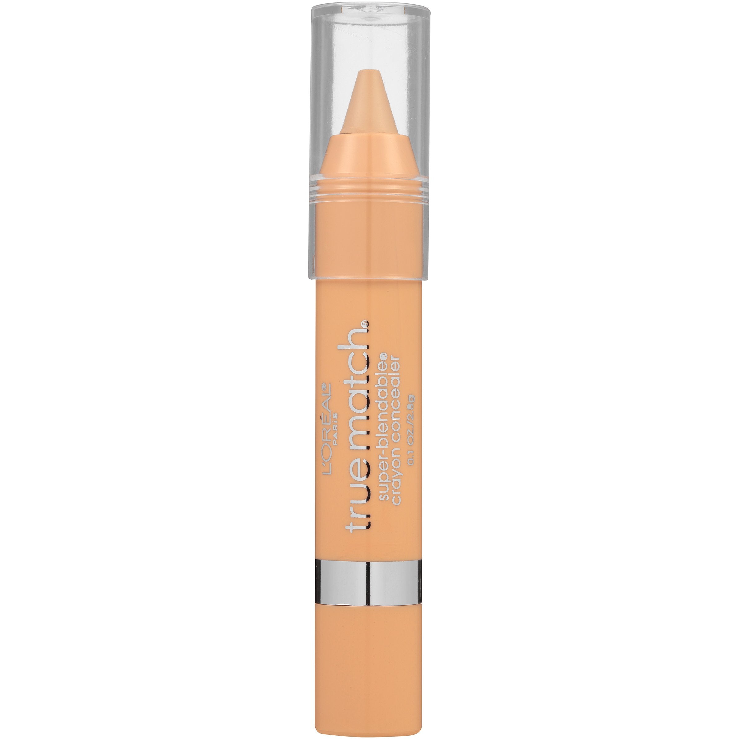 L'Oreal Paris crayon concealer applied under eye showing targeted coverage and natural finish benefit