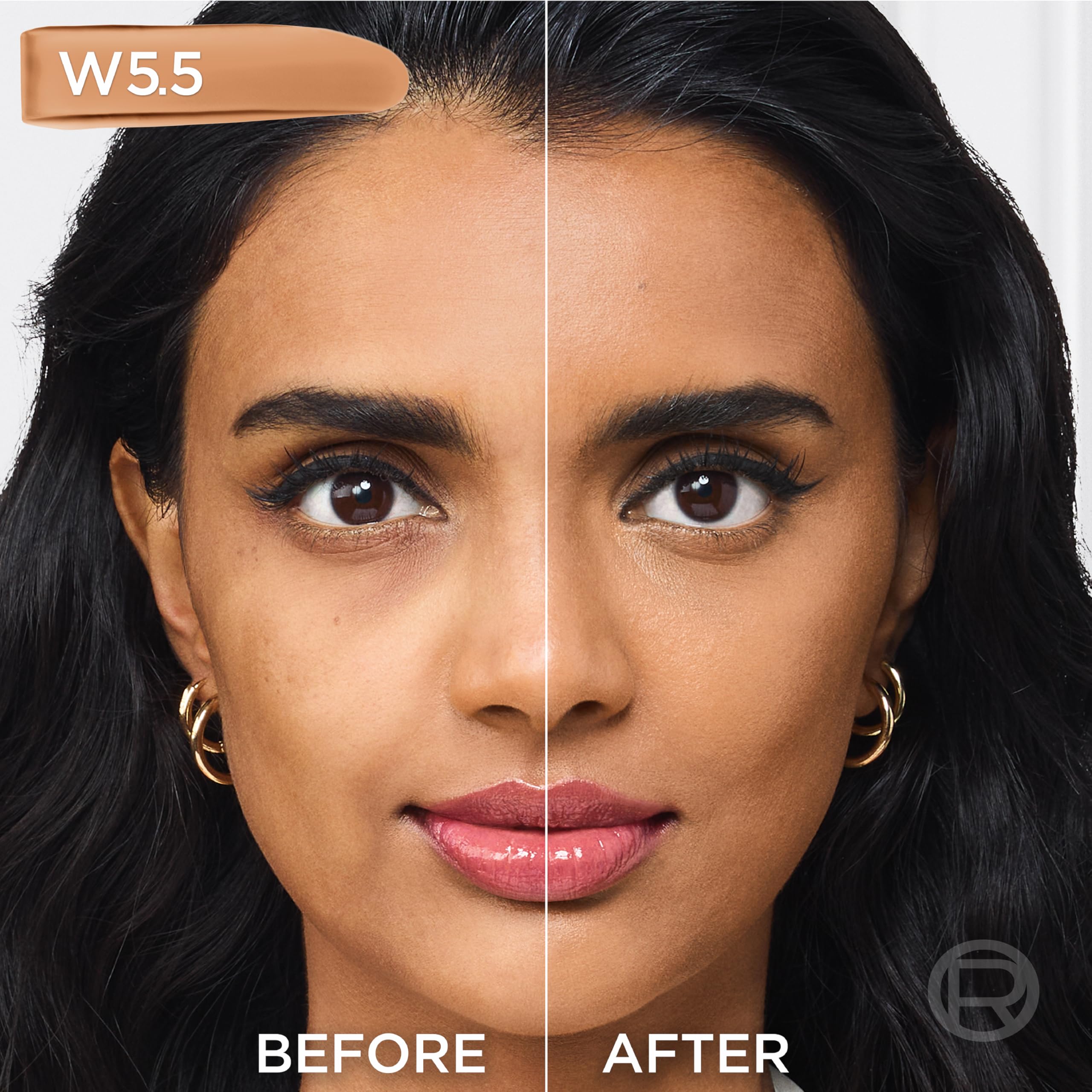 L'Oreal Paris foundation drop on hand demonstrating smooth texture benefit