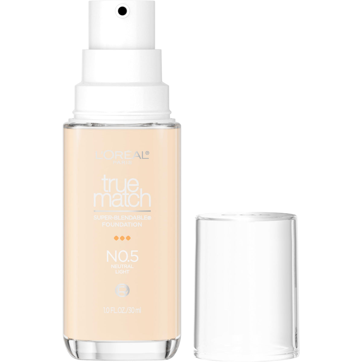 L'Oreal Paris front packaging showing shade N0.5 and pump for easy use