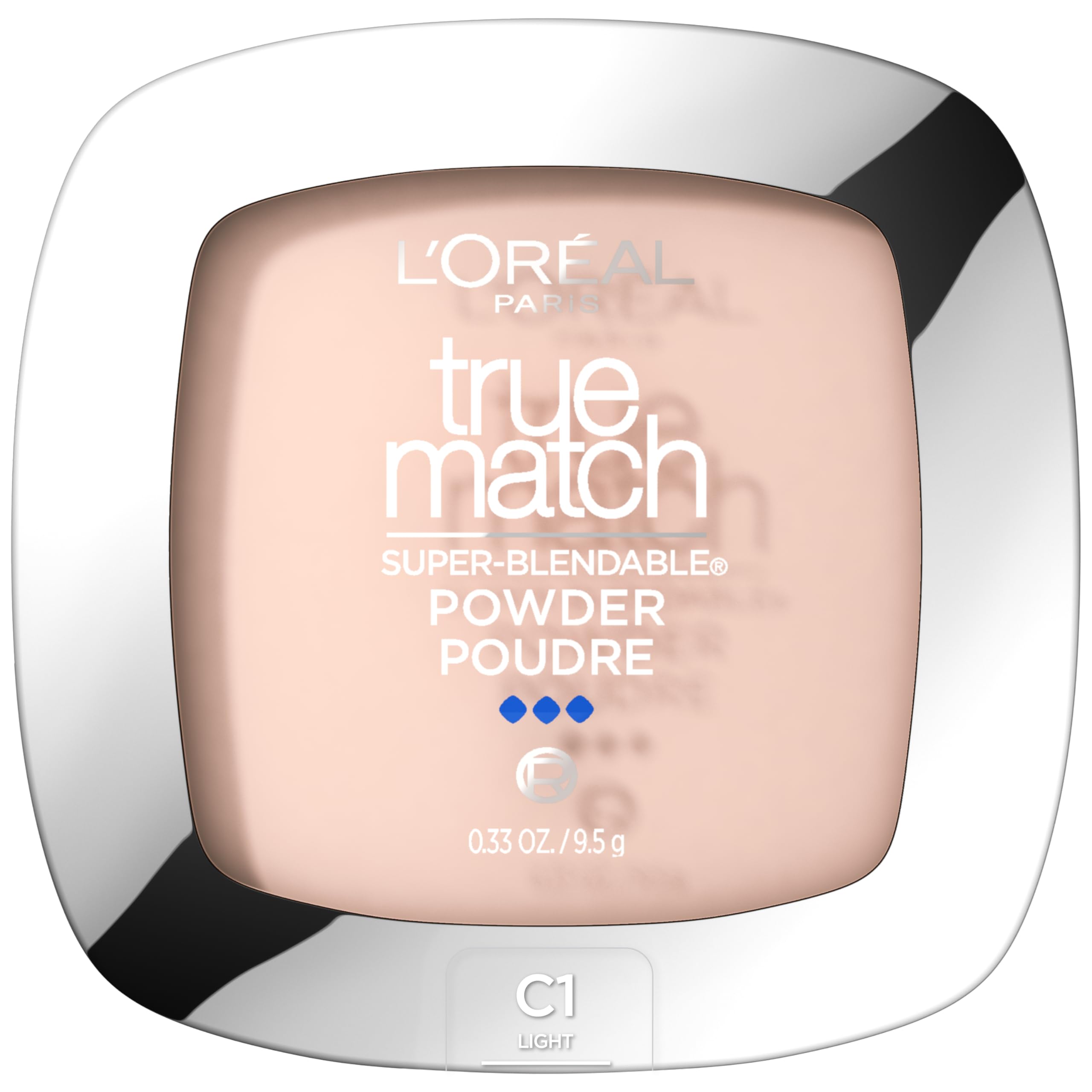 L'Oreal Paris front compact showing packaging and shade C1 Light benefit: easy shade identification