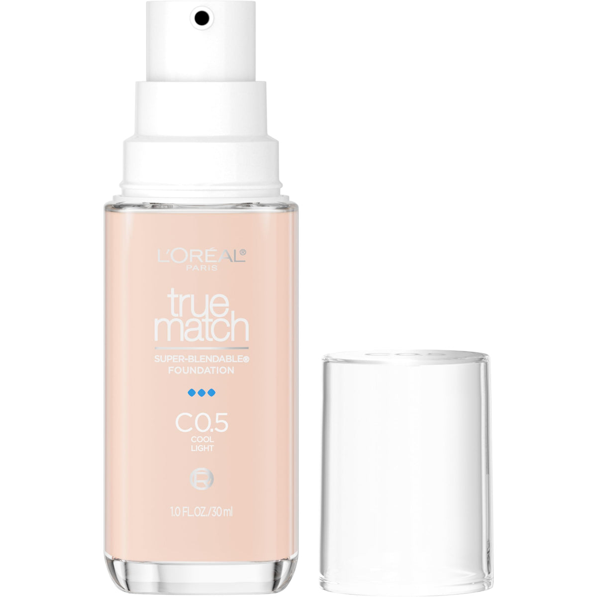 L'Oreal Paris front packaging showing shade C0.5 and pump — clear shade reference