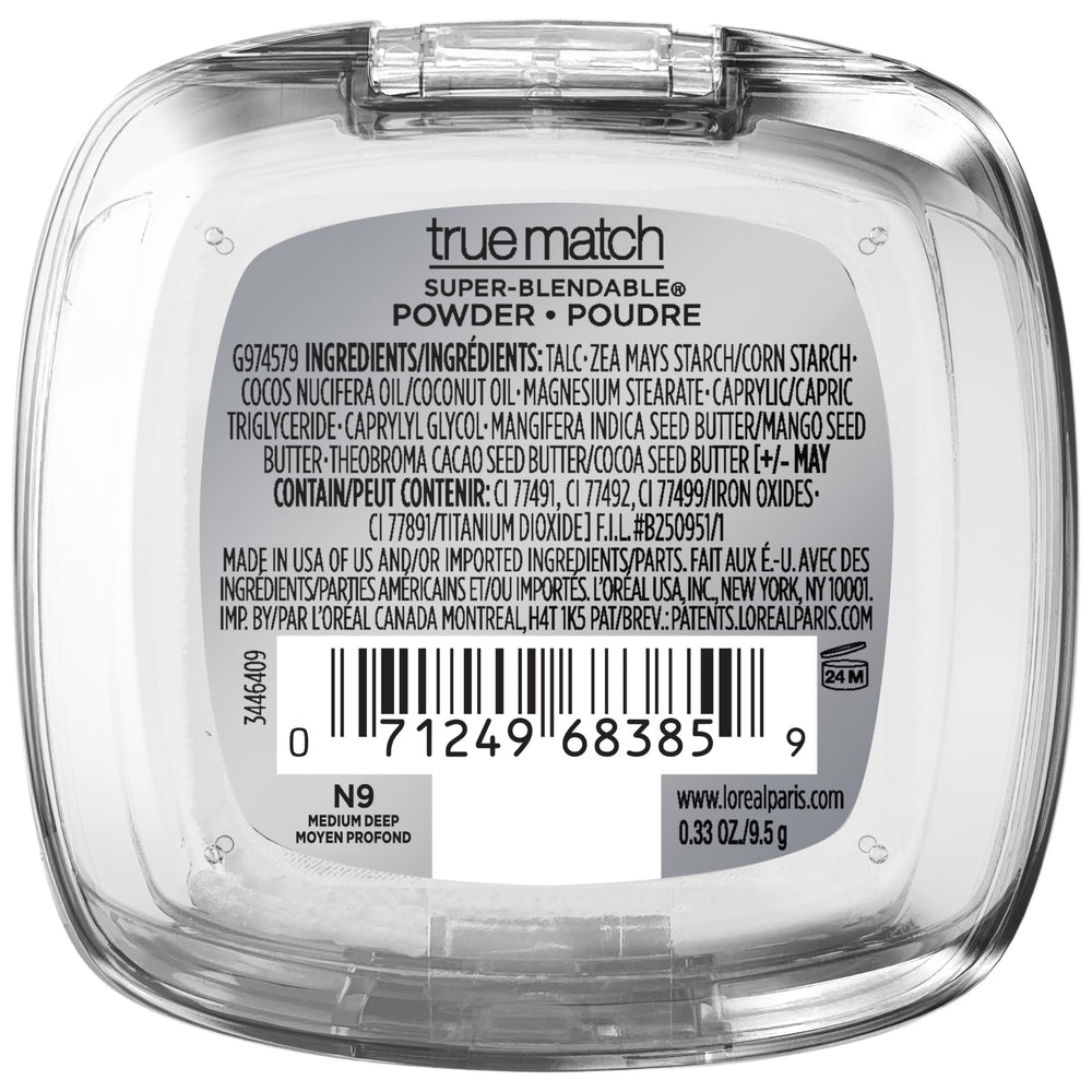 L'Oreal Paris powder inside a makeup bag for everyday ready, natural-looking finish