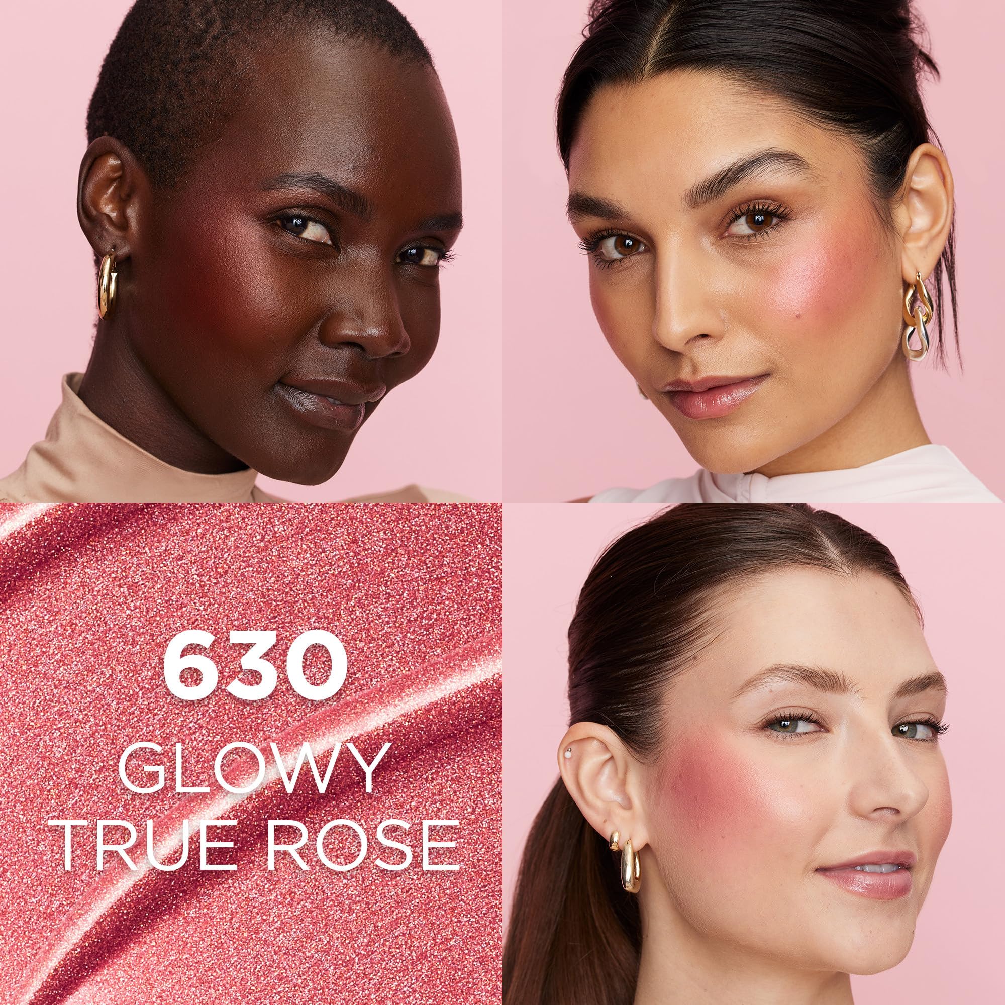 L'Oreal Paris liquid-blush texture drop highlighting smooth blendability