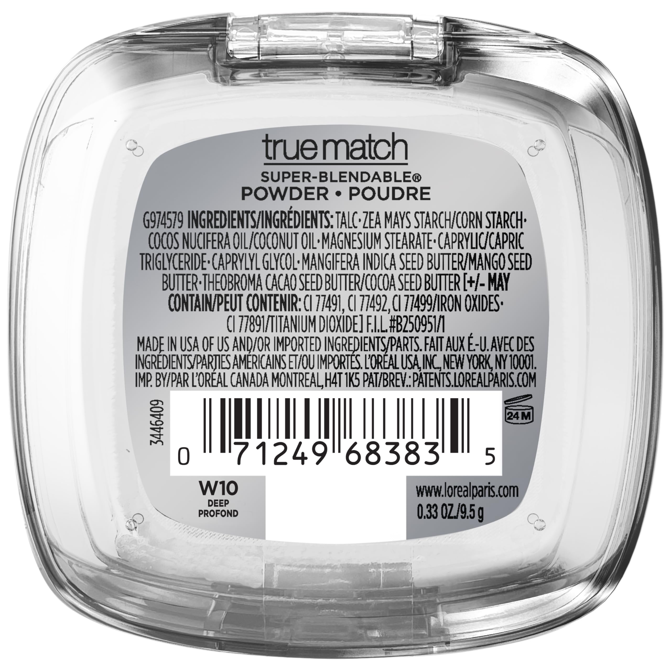 L'Oreal Paris powder worn on model displaying natural, even skin-looking coverage