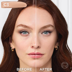 L'Oreal Paris multiple swatches on arm displaying shade range and undertone matching benefit
