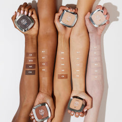 L'Oreal Paris powder swatches on arm showing W3 Light Medium shade match