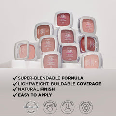 L'Oreal Paris compact next to a coin showing size comparison benefit: compact and lightweight