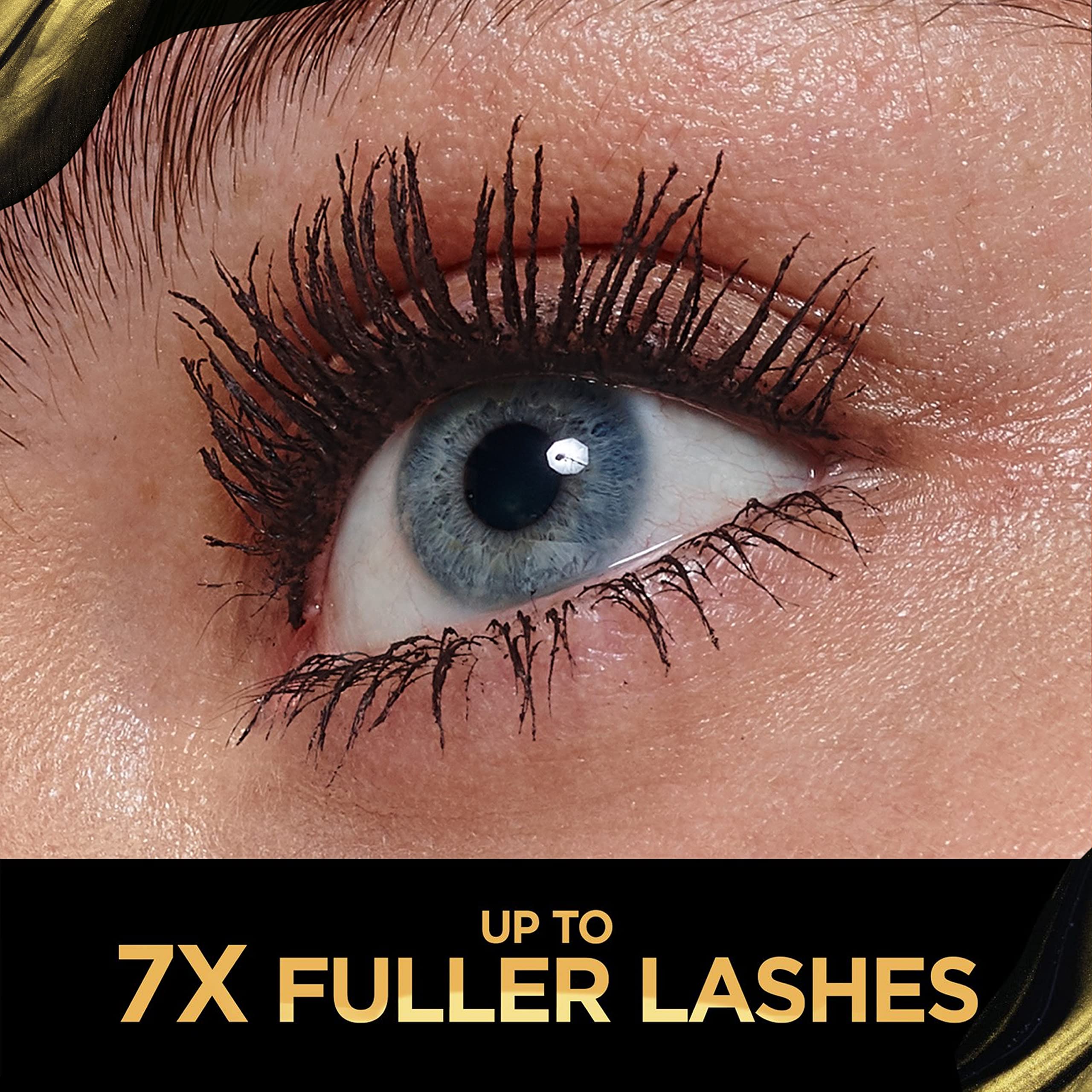 L'Oreal Paris applying mascara to upper lashes for lifted volume