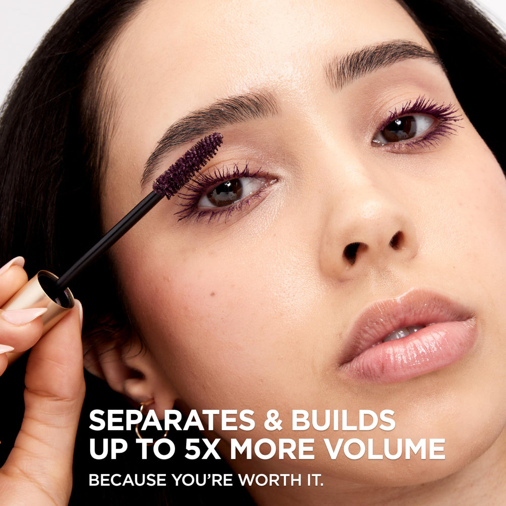 L'Oreal Paris close-up wand and brush showing bristles that build even volume