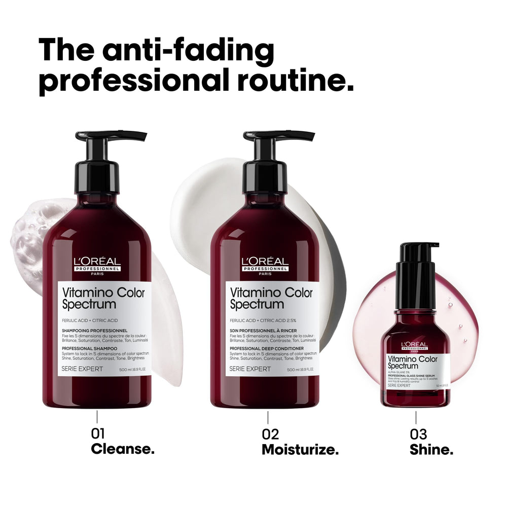 L'Oréal Professionnel Paris hair close-up showing ultra-high glass shine after use