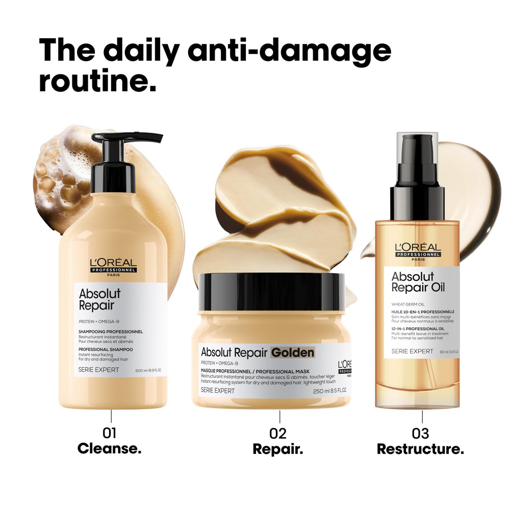 L'Oréal Professionnel jar in hand showing size scale and travel convenience