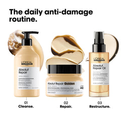 L'Oréal Professionnel jar in hand showing size scale and travel convenience