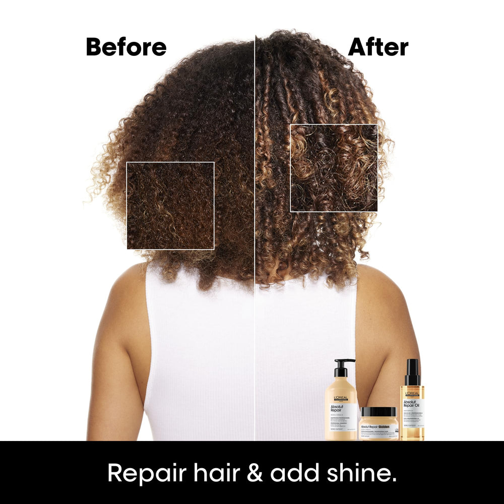 L'Oréal Professionnel golden mask creamy texture close-up for smoothness