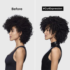 L'Oréal Professionnel foam on curly hair demonstrating gentle lather and easy detangling