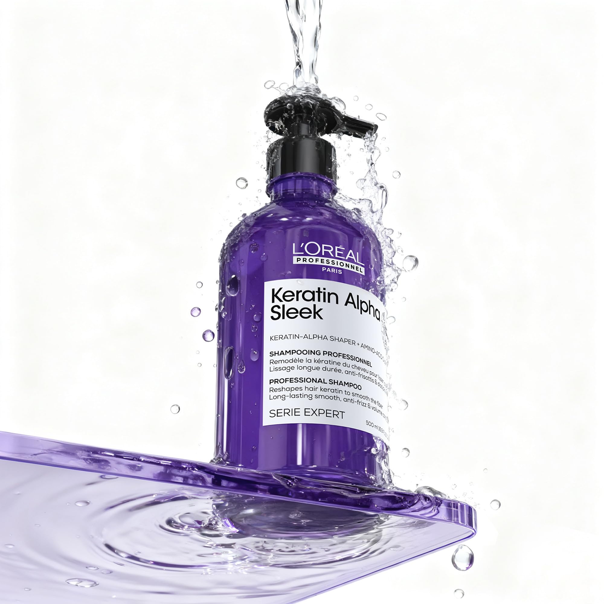 L'Oréal Professionnel bottle paired with Smooth Transformer and serum for routine benefit