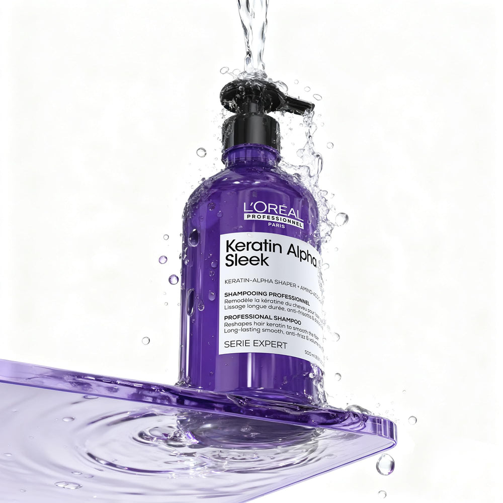 L'Oréal Professionnel bottle paired with Smooth Transformer and serum for routine benefit