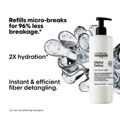 L'Oréal Professionnel product being applied to hair to reduce metal absorption