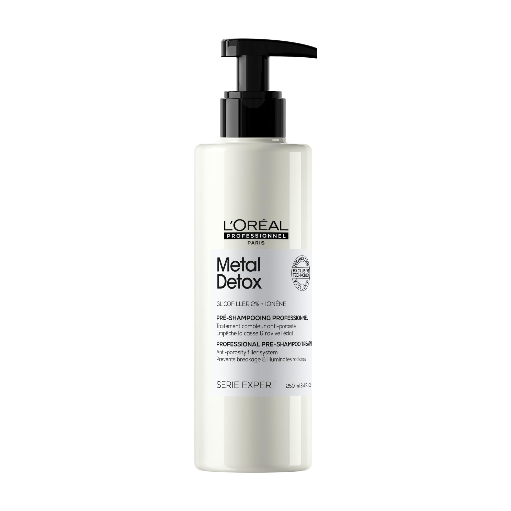 L'Oréal Professionnel bottle front view showing pre-shampoo treatment benefits