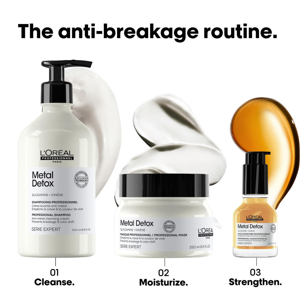 L'Oréal Professionnel Paris before and after hair showing reduced breakage and shine