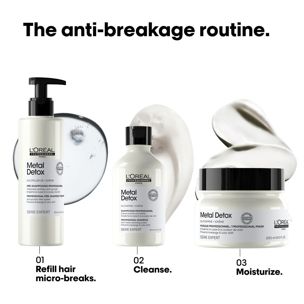 L'Oréal Professionnel pre-shampoo next to hand for size comparison and ease-of-use