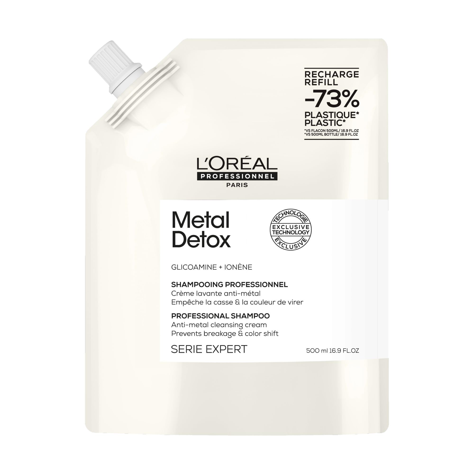 L'Oréal Professionnel Paris pouch front view showing refill benefits and eco design
