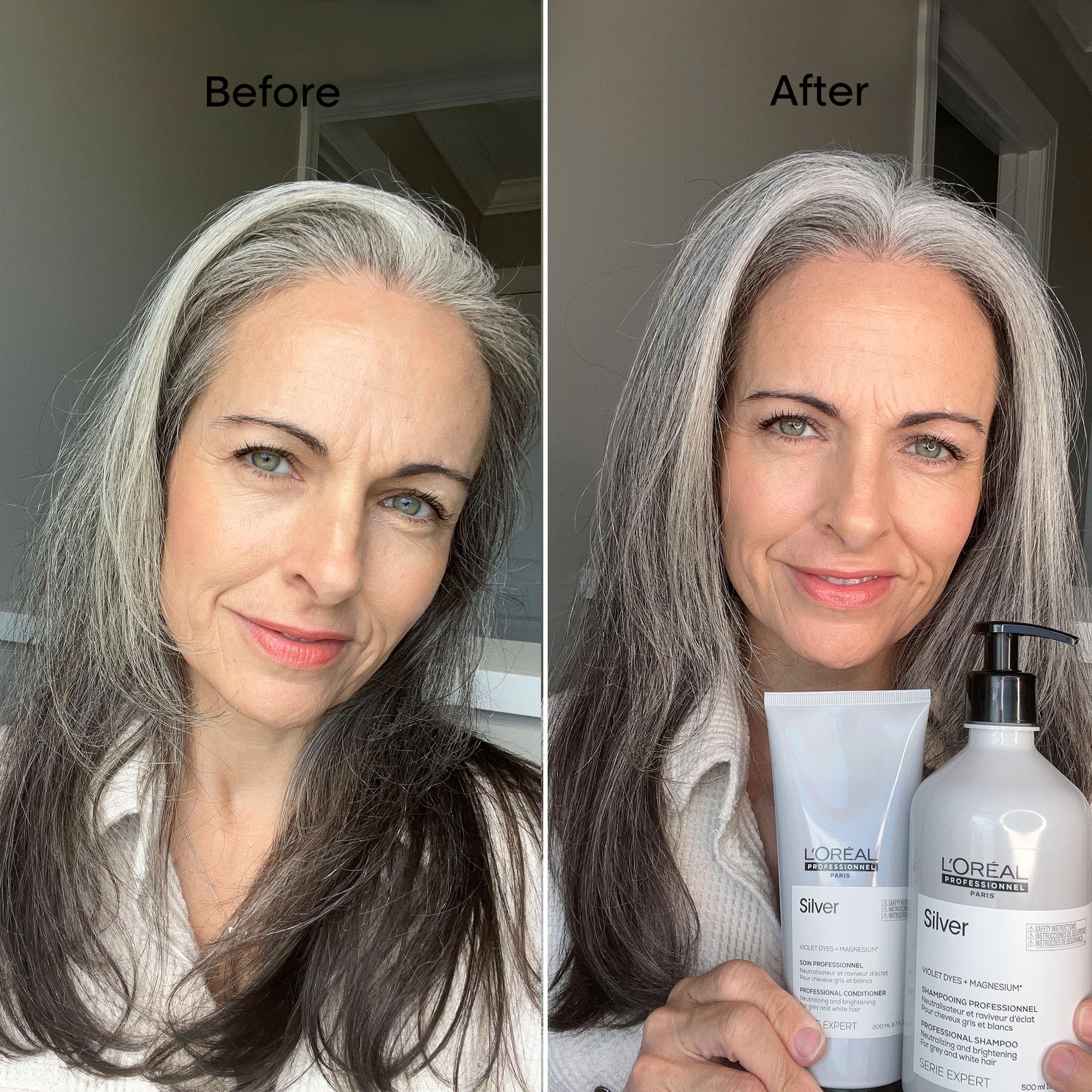 L'Oréal Professionnel applying shampoo along hair lengths for uniform toning