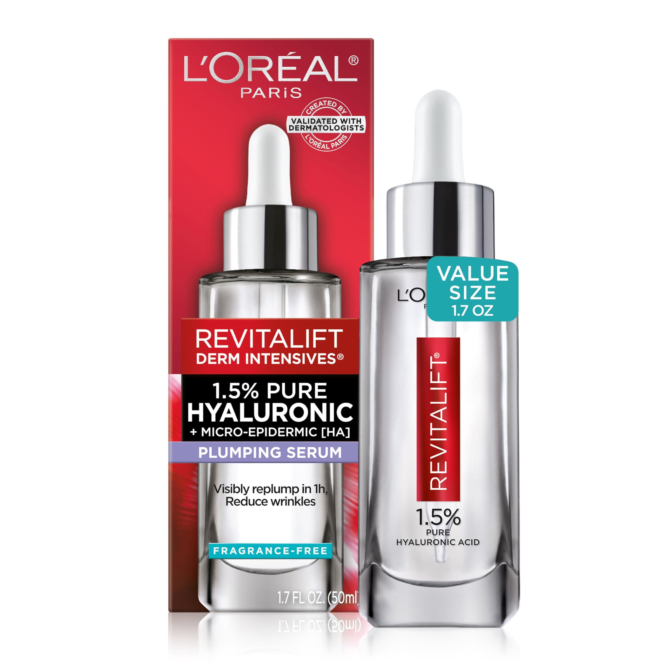 L'Oreal Paris front packaging showing product and benefits