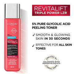 L'Oreal Paris toner back label with ingredient list and usage