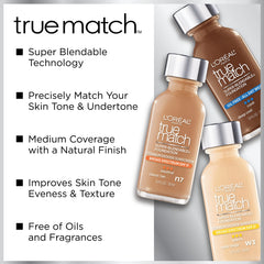 L'Oreal Paris blended half-face comparison showing even, natural finish