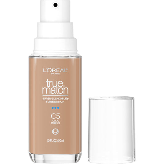 L'Oreal Paris front packaging showing shade C5 and sleek pump for easy dispensing