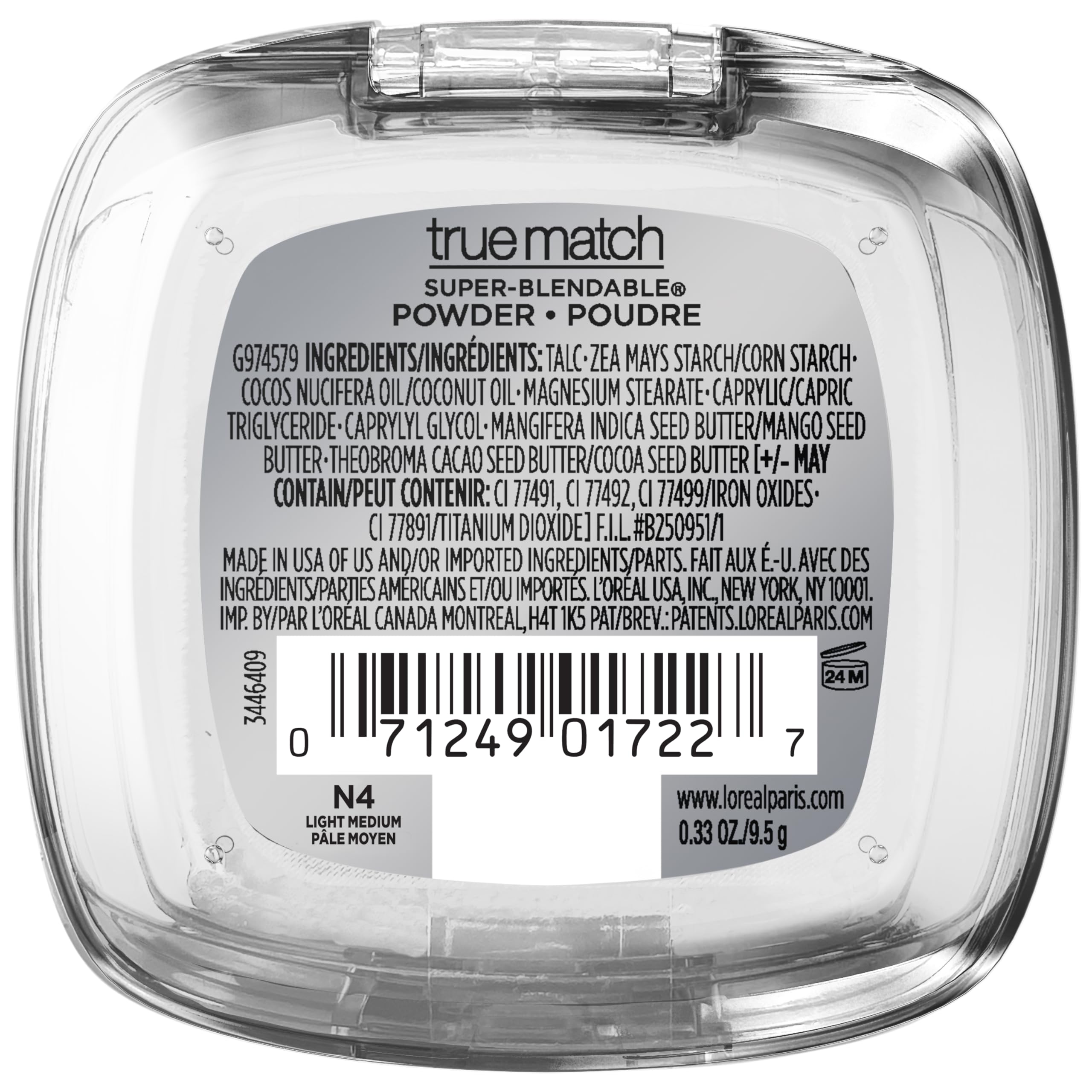 L'Oreal Paris compact inside a clutch for on-the-go touch-ups and shine control
