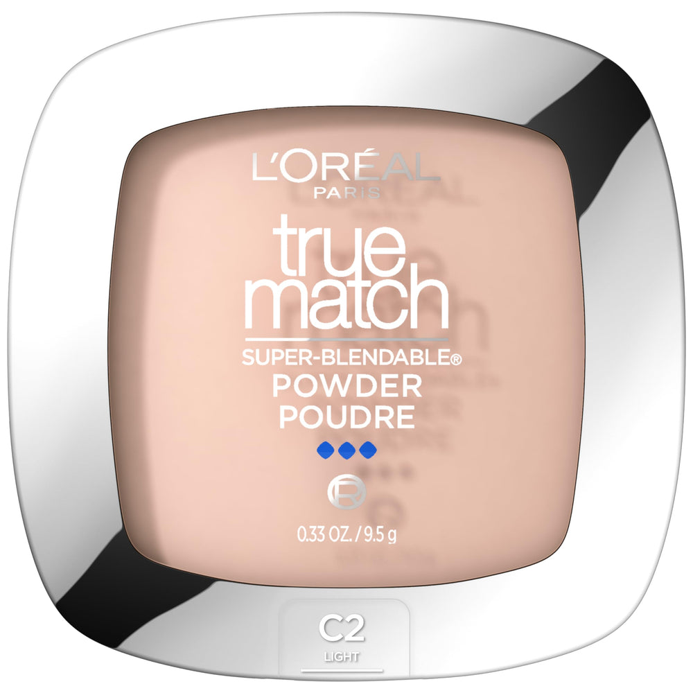 L'Oreal Paris True Match powder compact front view shows shade and packaging benefit