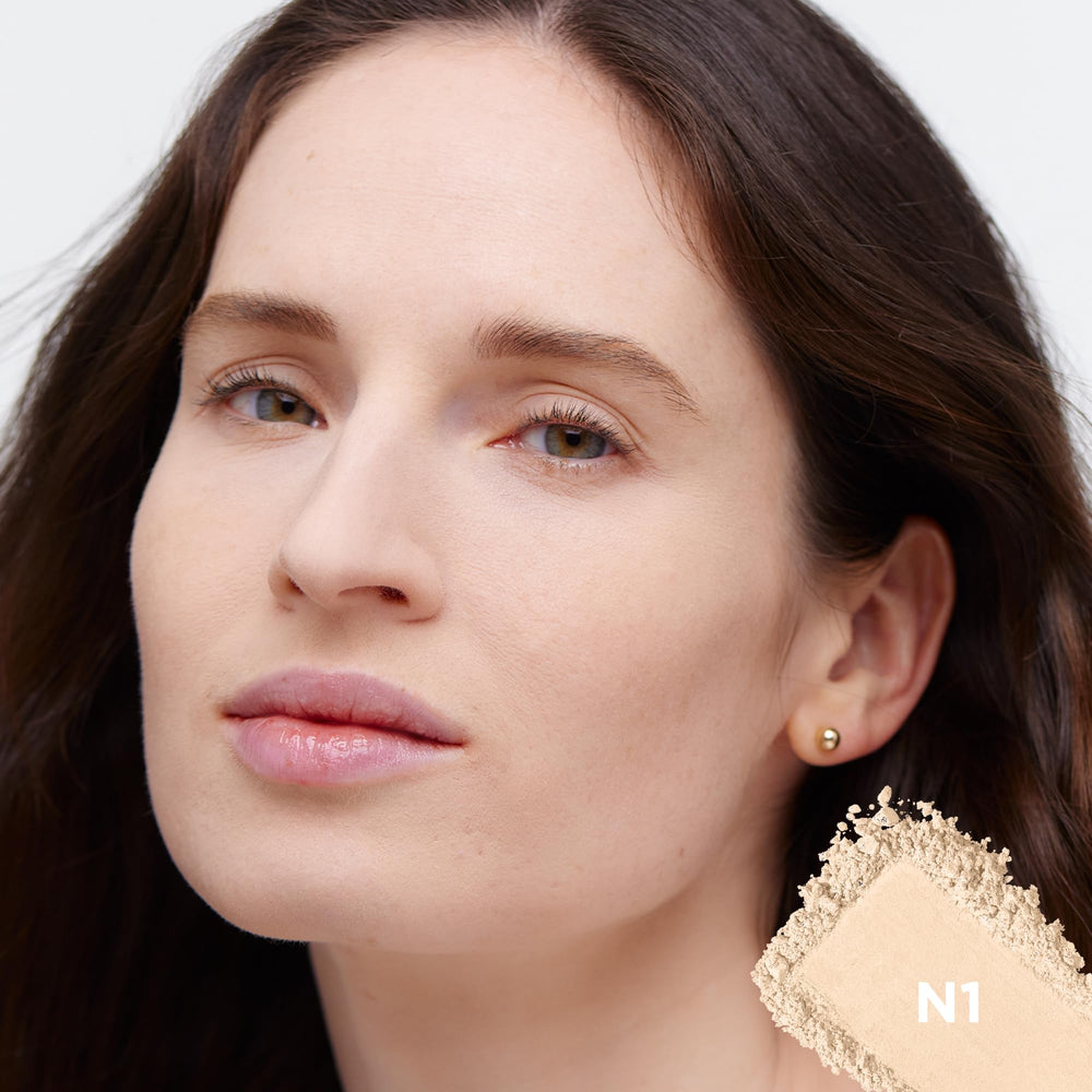 L'Oreal Paris powder surface close-up revealing micro-fine texture for smooth finish