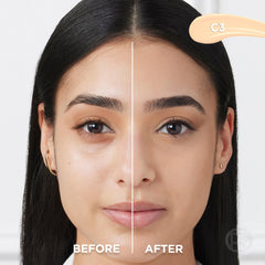 L'Oreal Paris close-up of flat-tip applicator for precise placement and quick coverage