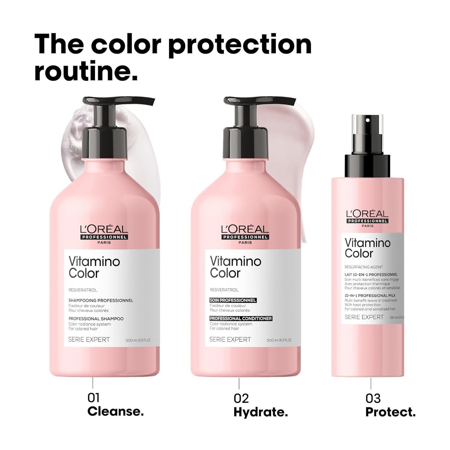 L'Oréal Professionnel Paris bottle in hand showing size and travel-friendly scale