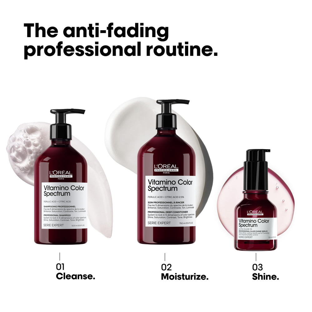 L'Oréal Professionnel styled colored hair in lifestyle shot showing glossy, vibrant finish