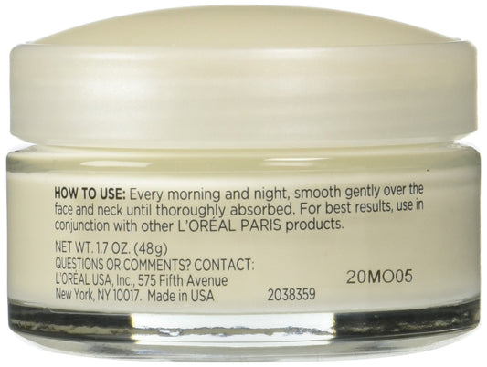 L'Oreal Paris cream texture close-up highlighting smooth non-greasy finish and hydration