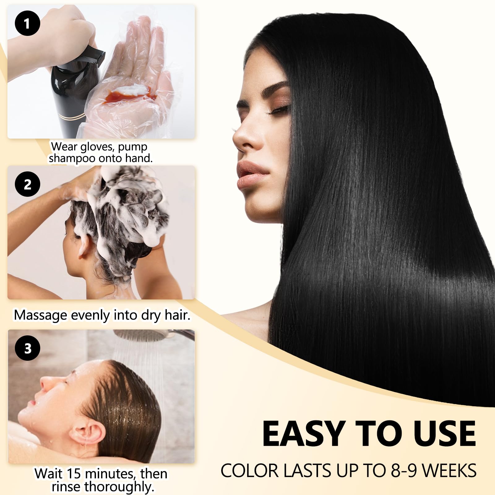 lorpon before and after showing even gray hair coverage
