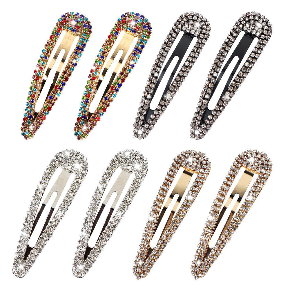 LOSANJI front view of gold silver black clips showing polished finish and sparkle benefit