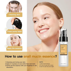 Loske clear serum drop texture close-up showing fast absorption benefits