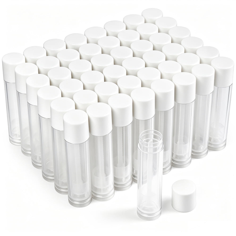 LotFancy clear lip balm tubes front pack shows neat professional packaging benefit