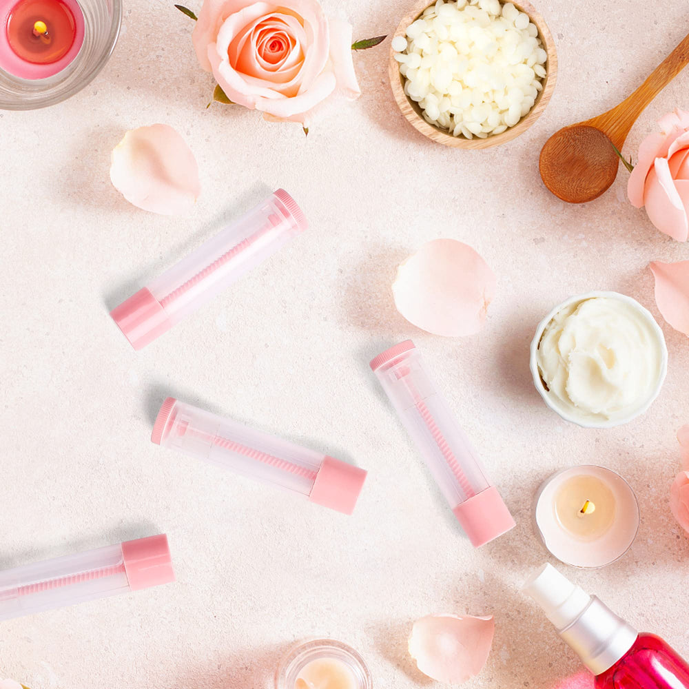 LotFancy filled lip balm tube being applied, showcasing portability and convenient use
