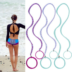 LOTMIAI front packaging showing three colorful 25-inch ponytail wraps, ideal for sports