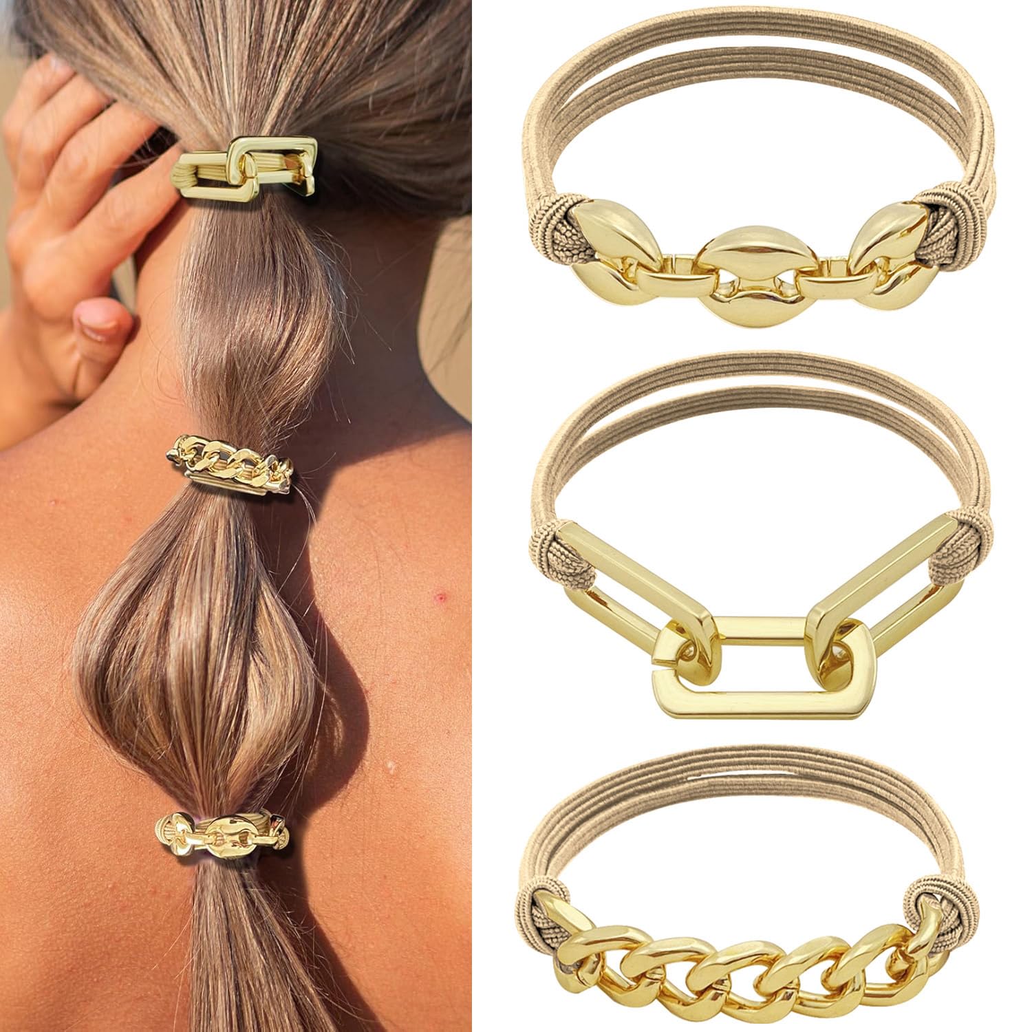 LOTMIAI bracelet hair tie front view, elegant accessory and secure hold