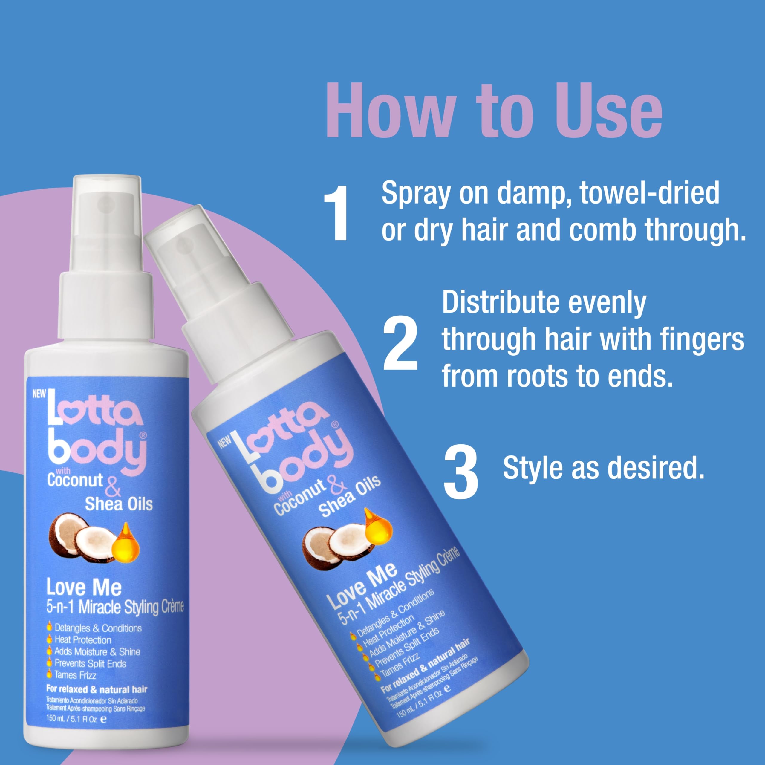 Lottabody after styling shiny curls with frizz controlled and soft feel