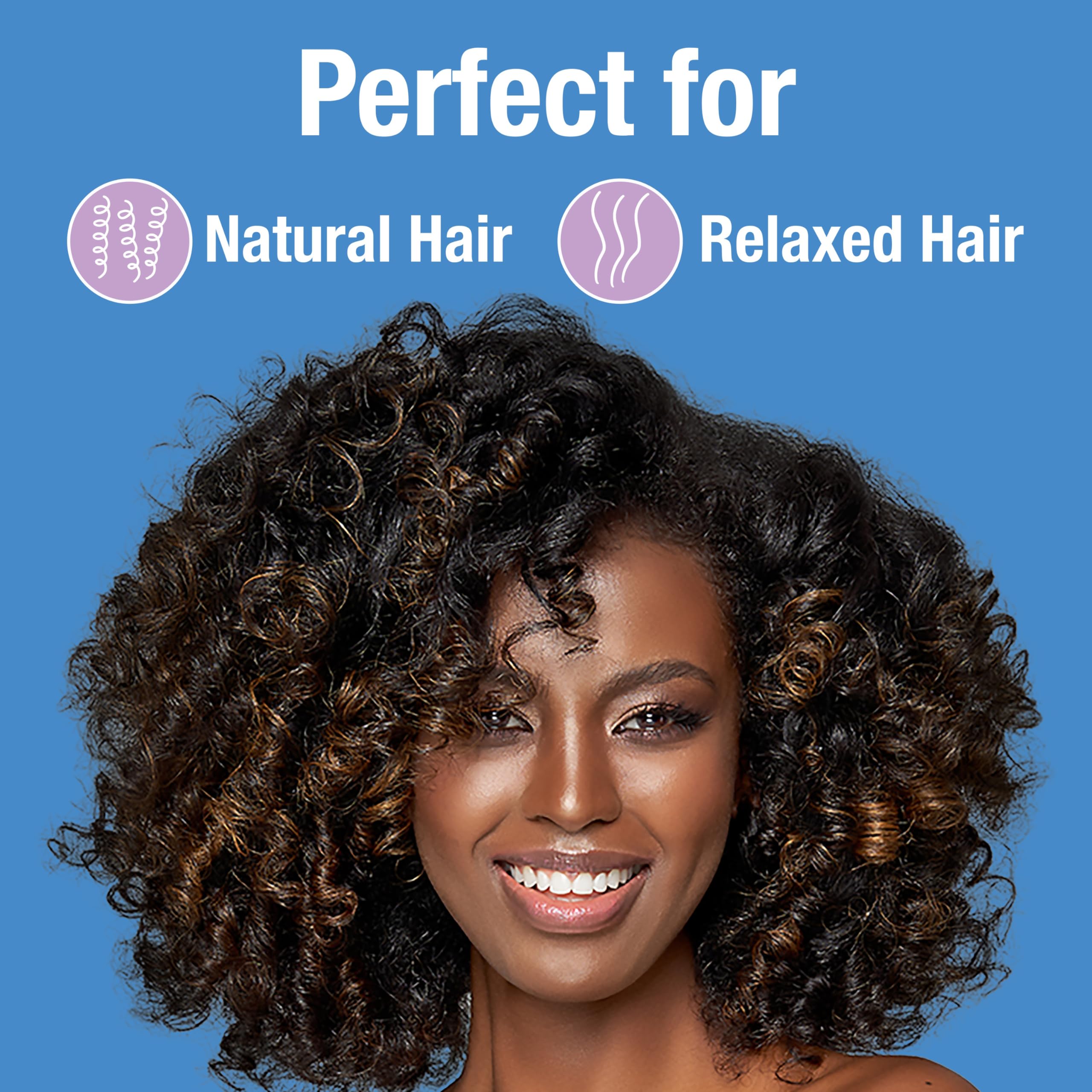 Lottabody on curly hair in use reduces tangles and enhances definition