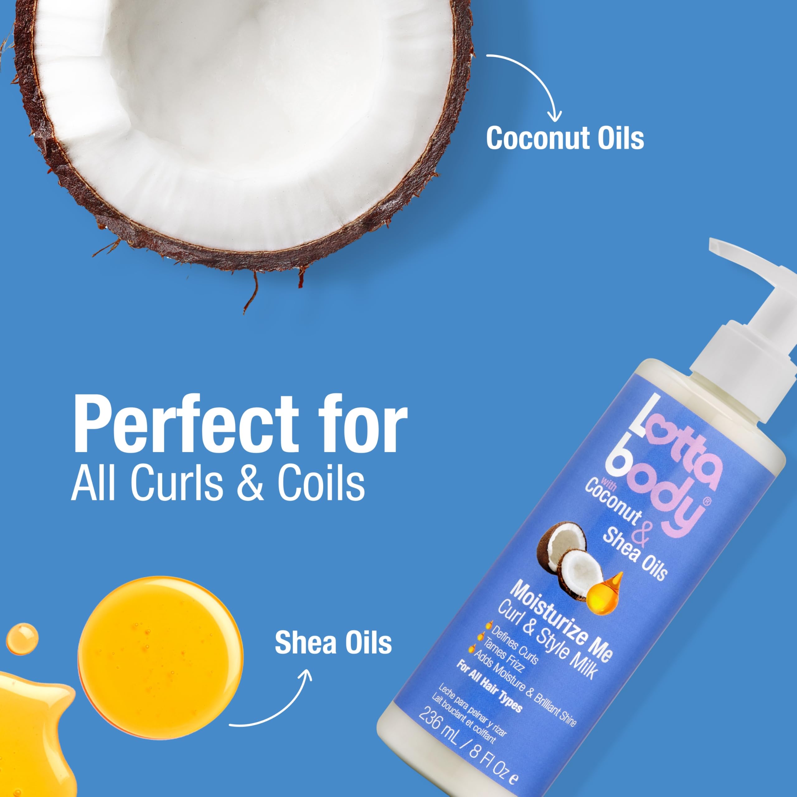 Lottabody curl milk texture close-up showing creamy consistency for smooth application