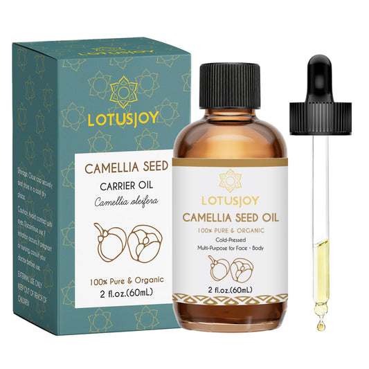 LOTUSJOY bottle front showing label and amber glass, promotes purity