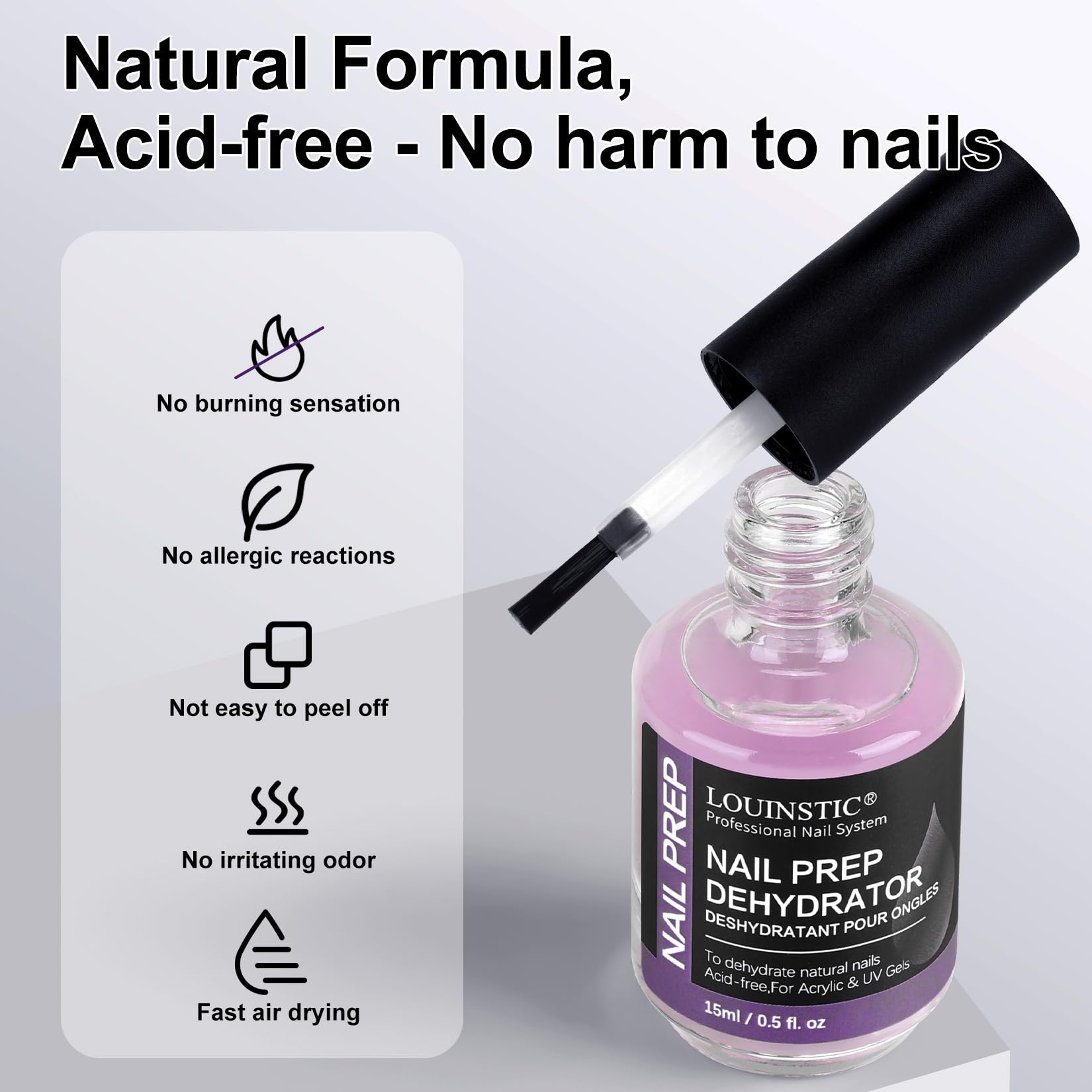 LOUINSTIC 15ml bottle next to a coin to show compact travel-friendly size and professional capacity
