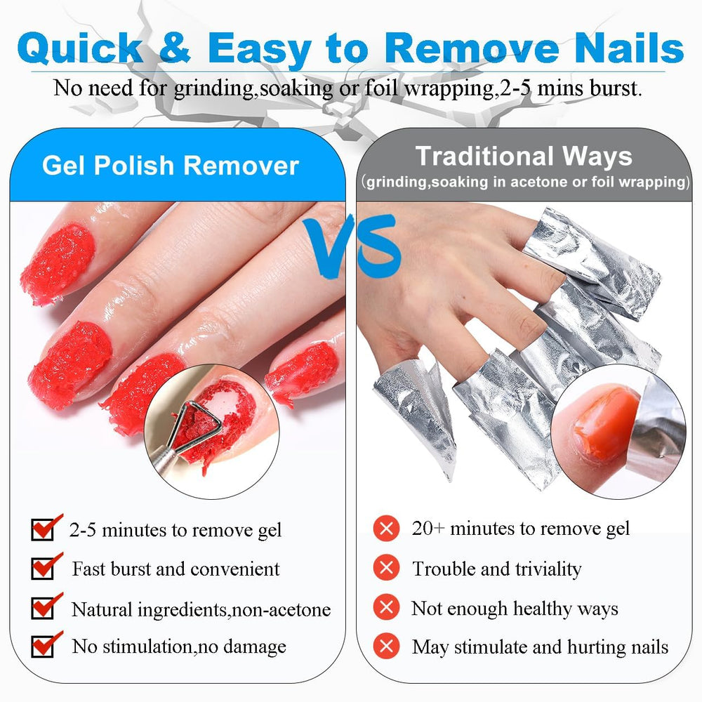 LOUINSTIC before and after nails showing cleaned natural nail benefit